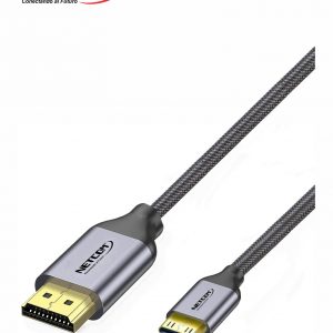 CABLE PREMIUM DE HDMI A MICRO HDMI DE 1.80 METROS ULTRA HD 4K 60HZ FORRADO EN NYLOM CON CONECTORES DE ALUMINIO NETCOM